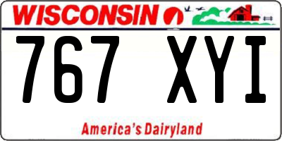 WI license plate 767XYI
