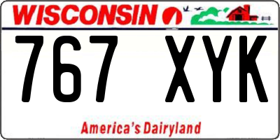 WI license plate 767XYK