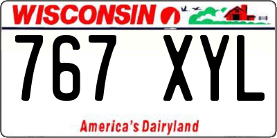 WI license plate 767XYL