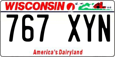 WI license plate 767XYN