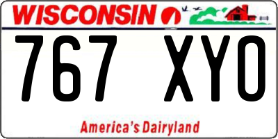 WI license plate 767XYO