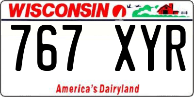 WI license plate 767XYR