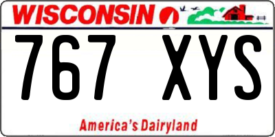 WI license plate 767XYS