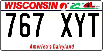 WI license plate 767XYT