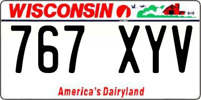 WI license plate 767XYV