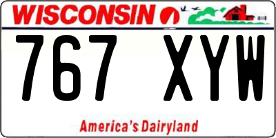 WI license plate 767XYW