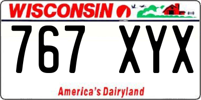 WI license plate 767XYX