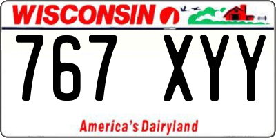 WI license plate 767XYY