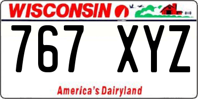 WI license plate 767XYZ