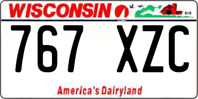 WI license plate 767XZC