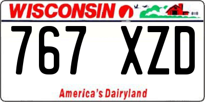 WI license plate 767XZD