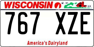 WI license plate 767XZE