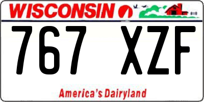 WI license plate 767XZF