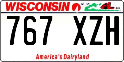 WI license plate 767XZH
