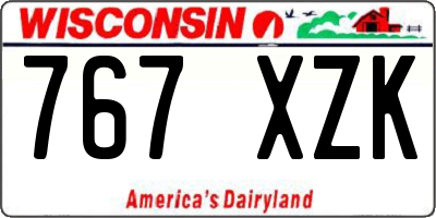 WI license plate 767XZK