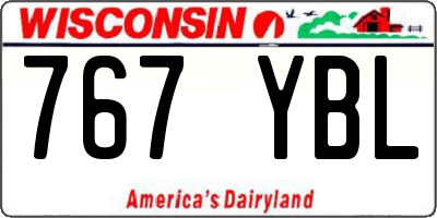 WI license plate 767YBL