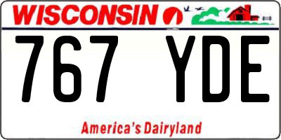 WI license plate 767YDE