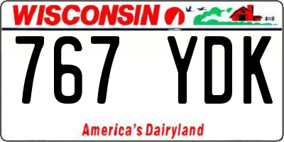 WI license plate 767YDK