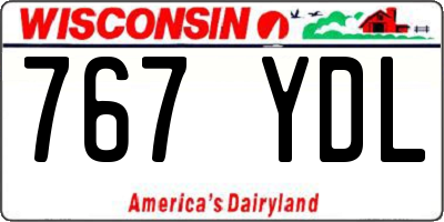 WI license plate 767YDL