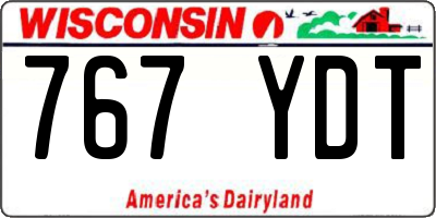 WI license plate 767YDT