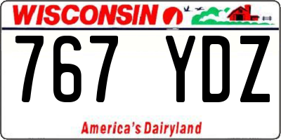 WI license plate 767YDZ