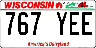 WI license plate 767YEE