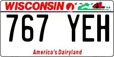 WI license plate 767YEH