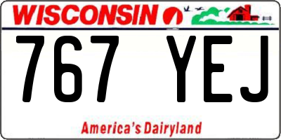 WI license plate 767YEJ