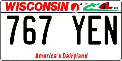 WI license plate 767YEN