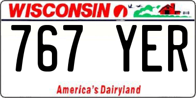 WI license plate 767YER