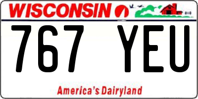WI license plate 767YEU