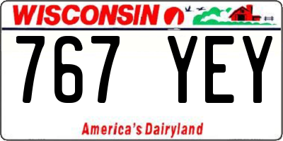 WI license plate 767YEY