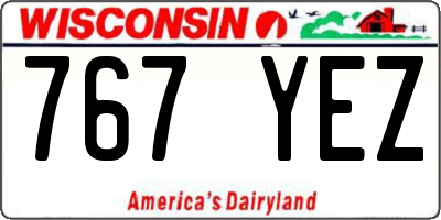 WI license plate 767YEZ