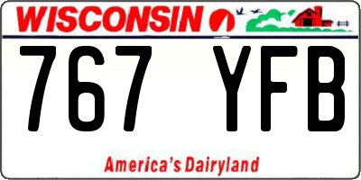 WI license plate 767YFB