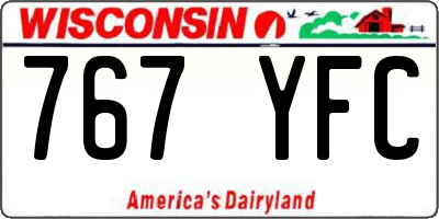 WI license plate 767YFC