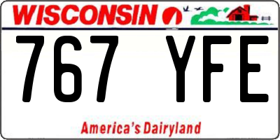 WI license plate 767YFE
