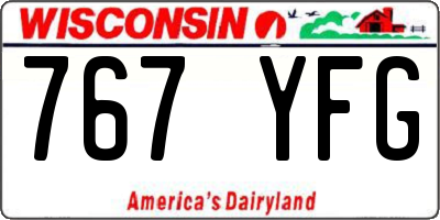 WI license plate 767YFG