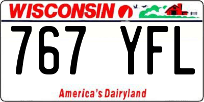 WI license plate 767YFL