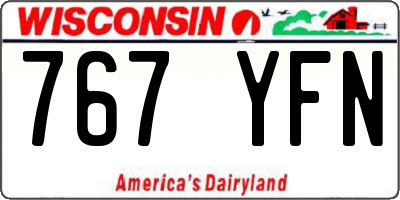 WI license plate 767YFN