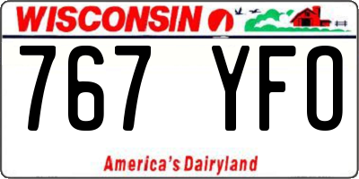 WI license plate 767YFO