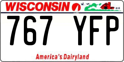 WI license plate 767YFP