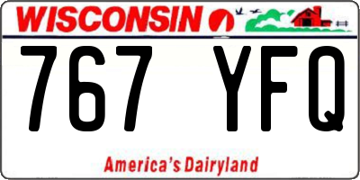 WI license plate 767YFQ