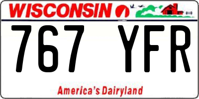 WI license plate 767YFR
