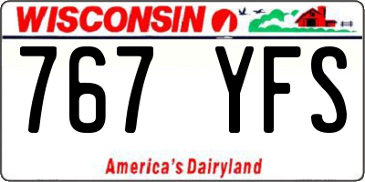 WI license plate 767YFS