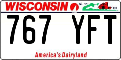 WI license plate 767YFT