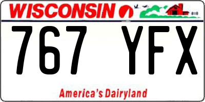 WI license plate 767YFX