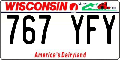 WI license plate 767YFY