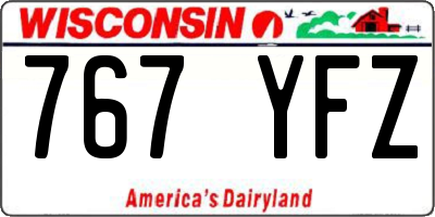 WI license plate 767YFZ