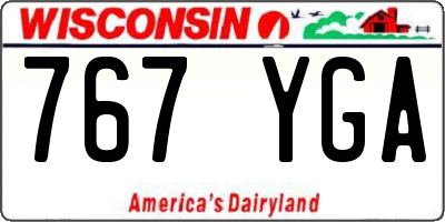 WI license plate 767YGA
