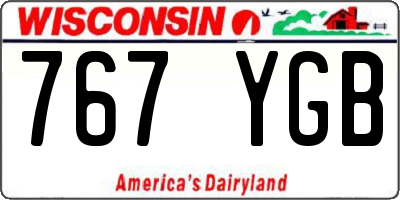 WI license plate 767YGB